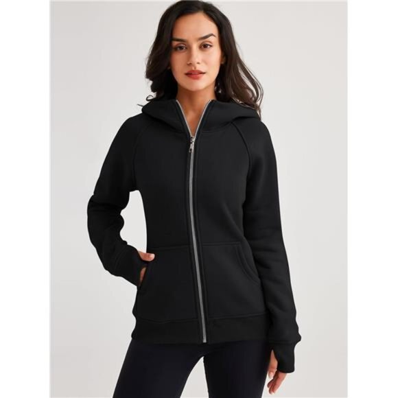 Queen Womens‎ Zip Up Hoodies Fleece Jackets Sweats Fall Outfits Sweaters Pockets - Picture 5 of 7